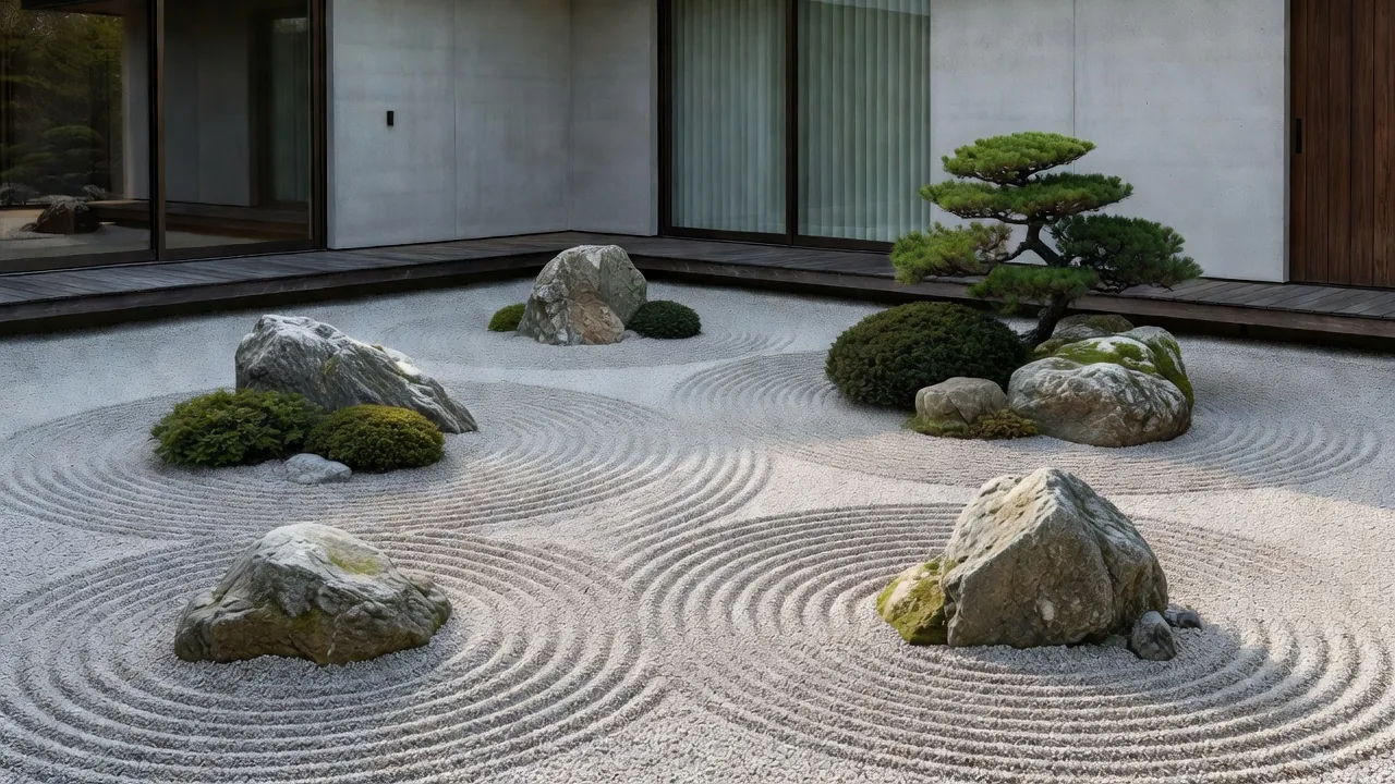 枯山水の日本庭園デザイン
